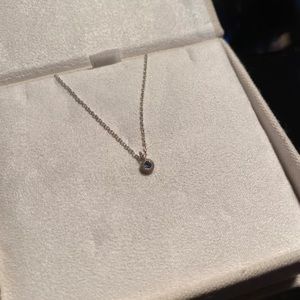 Shinola Blue Topaz Coin Edge Necklace